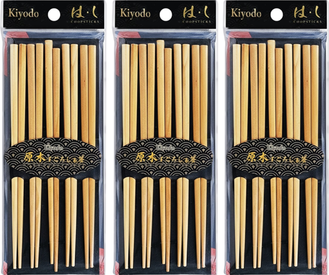Kiyodo 烏心石筷 5雙, 原木色, 5雙入, 3組