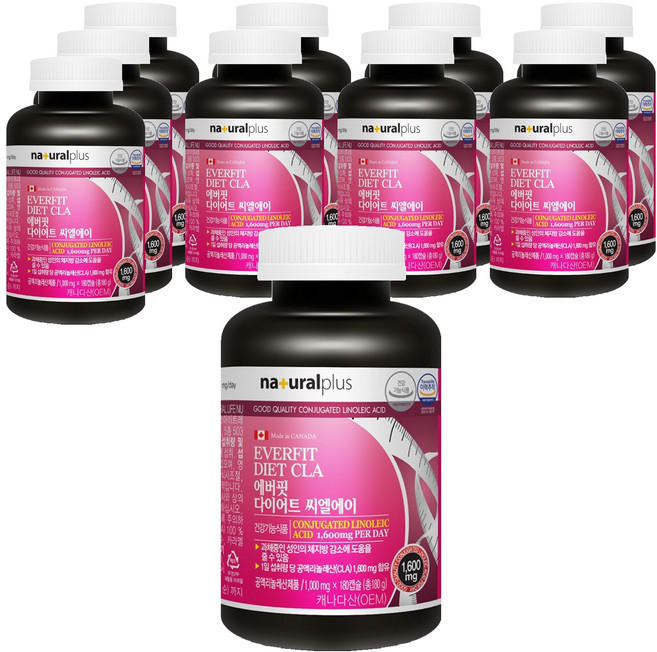 내츄럴플러스 에버핏 다이어트 씨엘에이, 180정, 10개