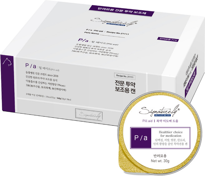 시그니처바이 반려묘 피에이 처방식, 투약보조, 30g, 18개