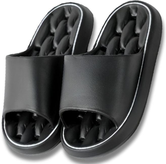 조앤제이 말랑말랑 EVA 미끄럼방지 물빠짐 욕실화, 블랙, 1개