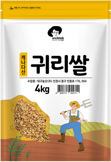 엉클탁 캐나다산 귀리쌀, 4kg, 1개