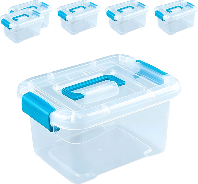 JOEKI 揪去購物 透明手提箱+蓋, 透明色, 6個