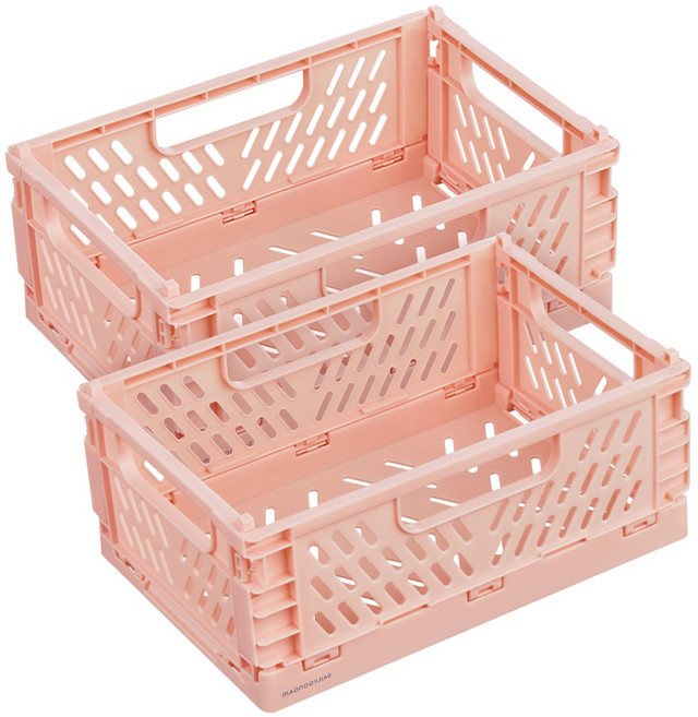일상공감 수납착 정리함, 핑크, 중형(30.5 x 20.3 x 12.5 cm), 2개