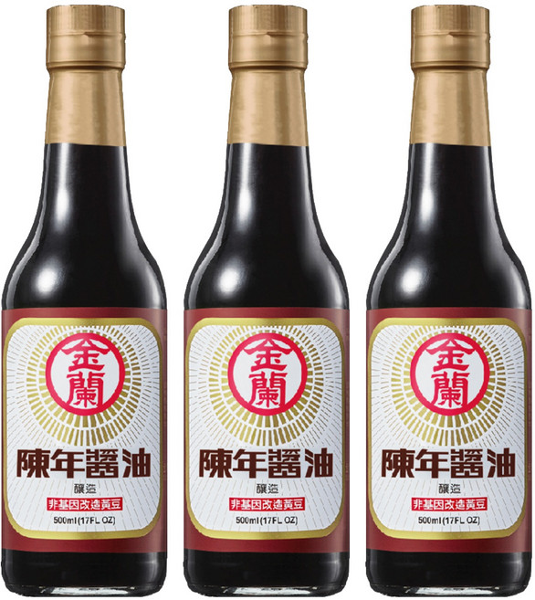 KIMLAN 金蘭 陳年醬油, 500ml, 3瓶