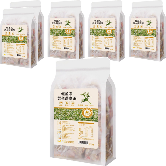 仁濟中藥 頤悅品茶 輕盈系黃金蕎麥茶, 5g, 12包, 6袋