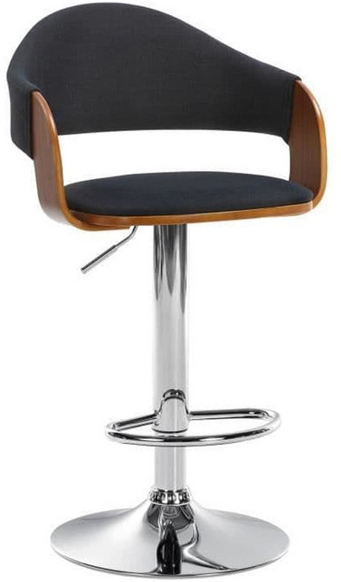 E-home 邦妮曲木PU可調式吧檯椅 TFC106A-blk 51 x 50 x 88-109cm 8kg, 黑色, 1個