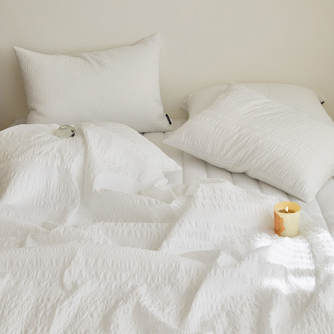 메리제인 셔링시어서커 여름 홑이불, 화이트부케