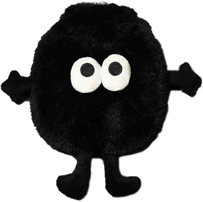 ins風卡通可愛保暖熱水袋 均碼 小黑炭, 1個