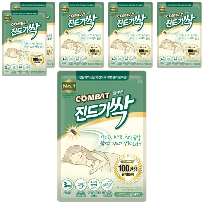 컴배트 진드기싹 시트, 60g, 6개