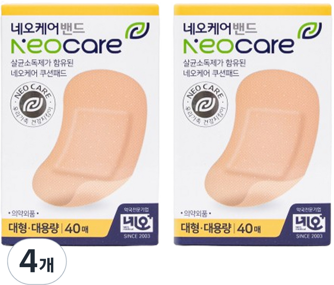 네오메디칼 살균소독제 쿠션패드 케어 밴드, 40개입, 4개