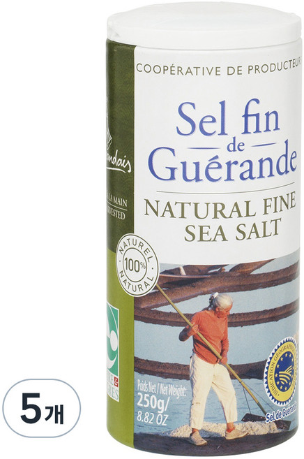 르게랑데 토판 가는 천일염, 250g, 5개