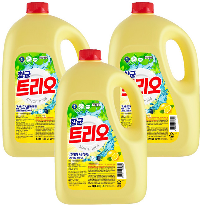 트리오 항균 주방세제, 4.2kg, 3개