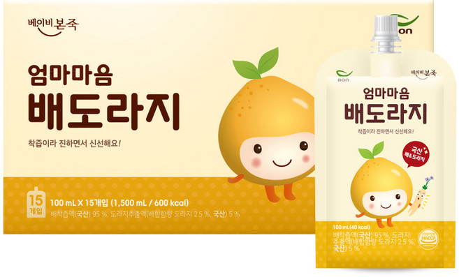 베이비본죽 엄마마음 배도라지즙, 100ml, 15개