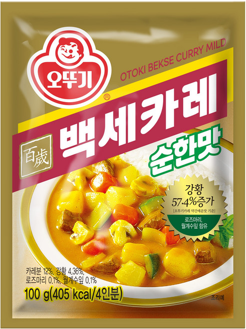 오뚜기 백세카레 순한맛, 100g, 1개