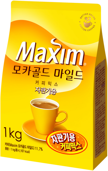 맥심 모카골드 마일드 커피믹스 자판기용, 1kg, 1개, 1개, 1개