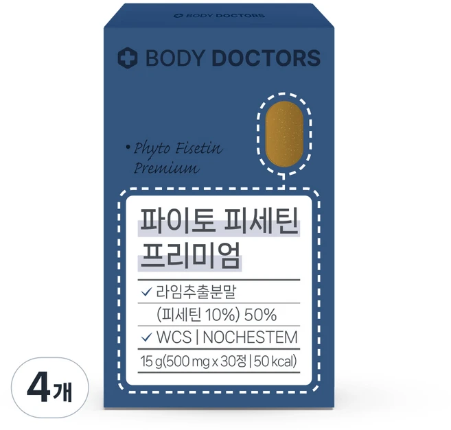 바디닥터스 파이토 피세틴 프리미엄, 4개, 30정 - 쿠팡
