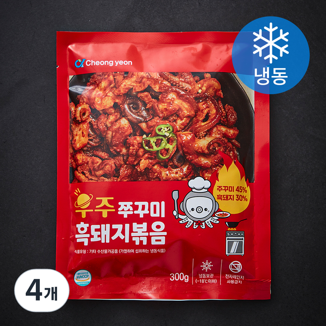 우주쭈꾸미 흑돼지볶음 (냉동), 300g, 4개