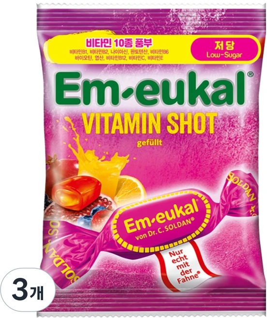 저당 엠오이칼 비타민샷 캔디, 75g, 3개 - 쿠팡