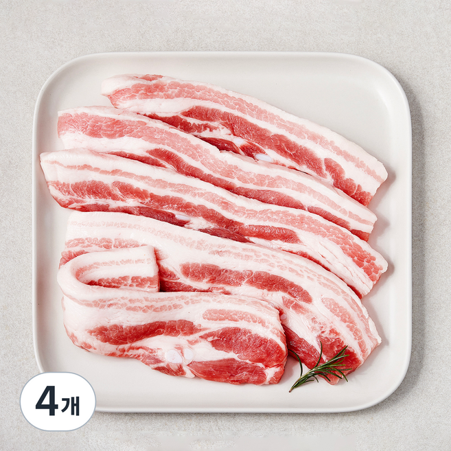 농협 포크빌 한돈 시그니처 삼겹살 구이용, 500g, 4개