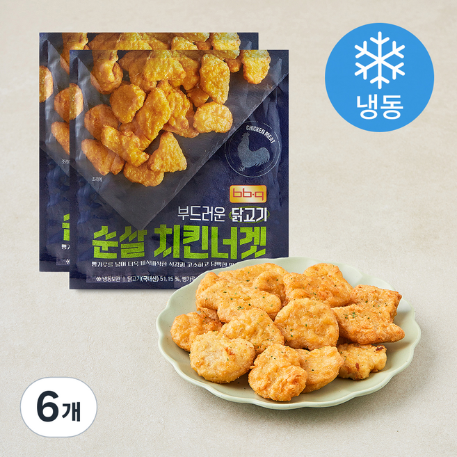 제너시스비비큐 BBQ 순살 치킨 너겟 (냉동), 200g, 6개