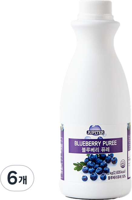 쥬피터 블루베리 퓨레, 1.12kg, 6개