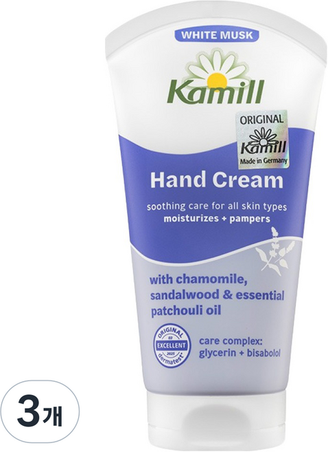 카밀 핸드크림 화이트 머스크, 75ml, 3개