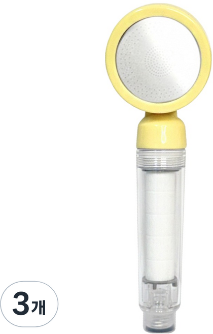 영스타 나무이야기 아쿠아붐 여행용 미니 정수 샤워기 기본형, 3개, 옐로우