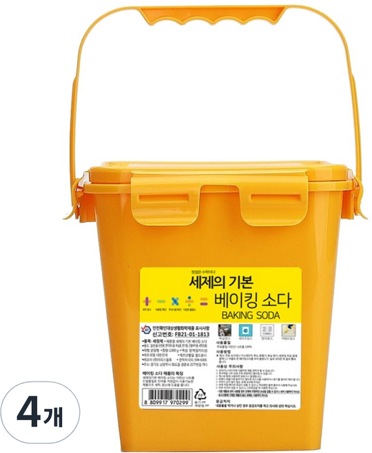 세제의기본 베이킹 소다, 2kg, 4개