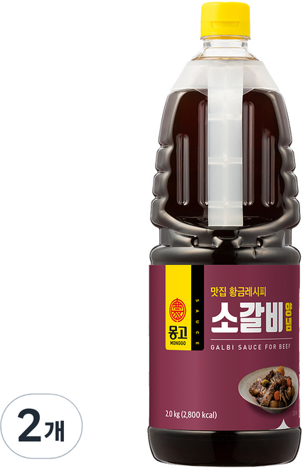 몽고식품 맛집 황금레시피 소갈비 앙념, 2kg, 2개