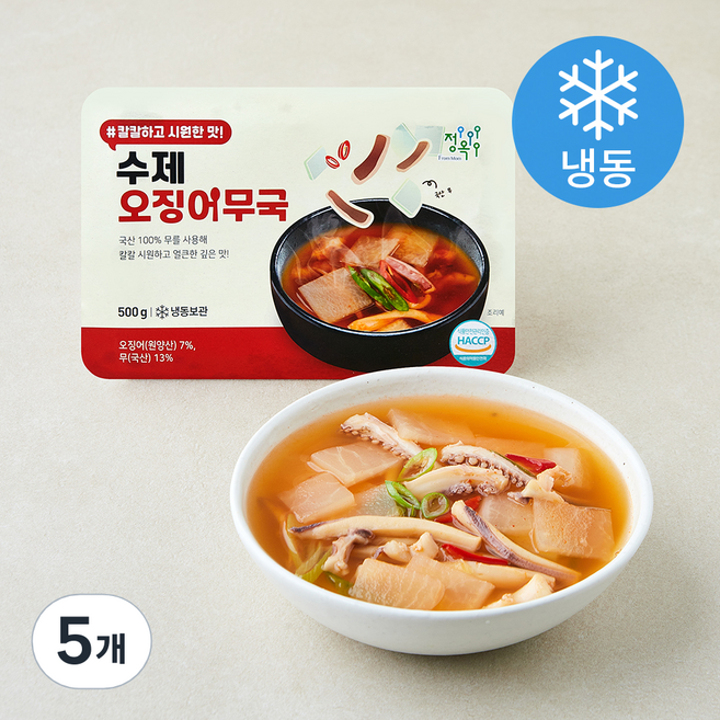 정옥 오징어무국 (냉동), 500g, 5개