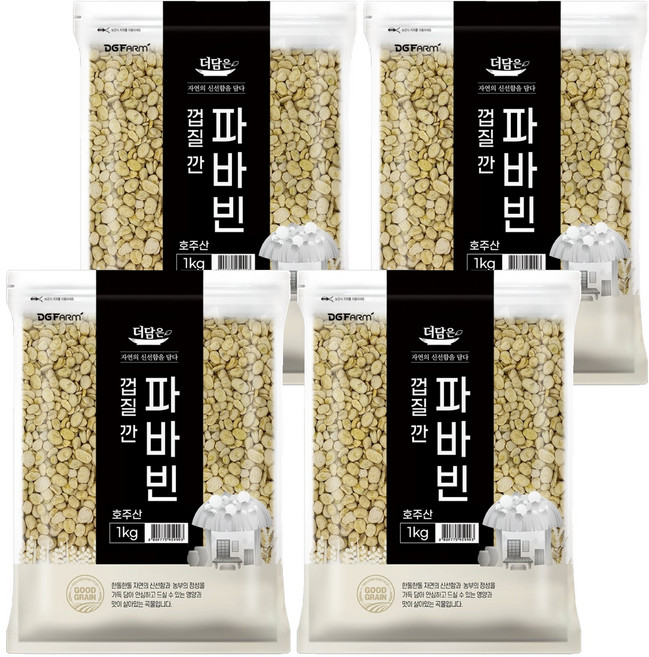 더담은 껍질 깐 파바빈, 1kg, 4개