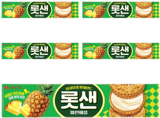 롯데웰푸드 롯데샌드 파인애플, 105g, 5개