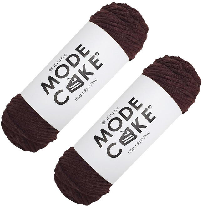 Knitt Mode Cake 線 100g, 棕色, 2個
