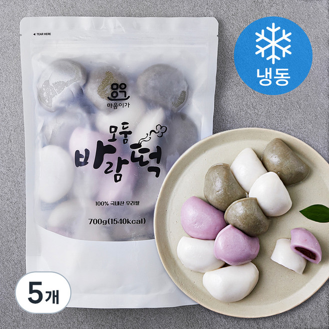 마음이가 모둠 바람떡 (냉동), 700g, 1개입, 5개