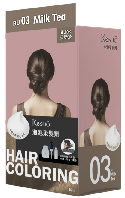 KeSHO 泡泡染髮劑, 1個, 霧奶茶