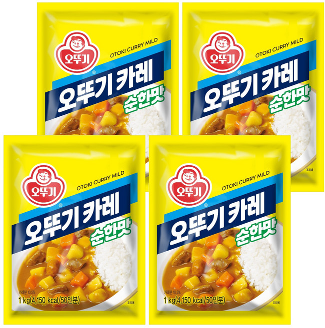 오뚜기 카레 순한맛, 1kg, 4개