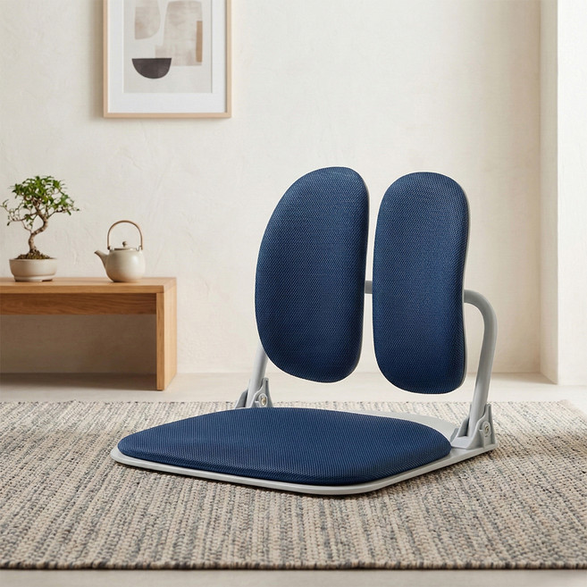 듀오백 폴딩형 패브릭 좌식의자 온돌 D-922, 블루, 1개