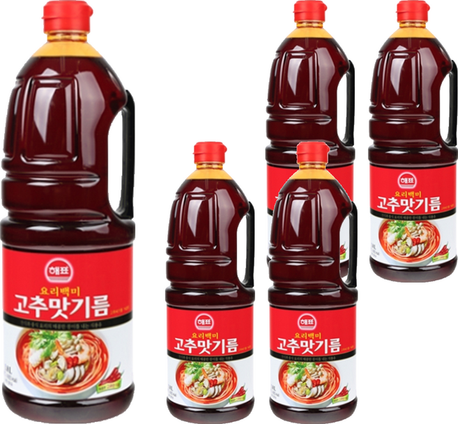 해표 요리백미 고추맛기름, 1.8L, 5개