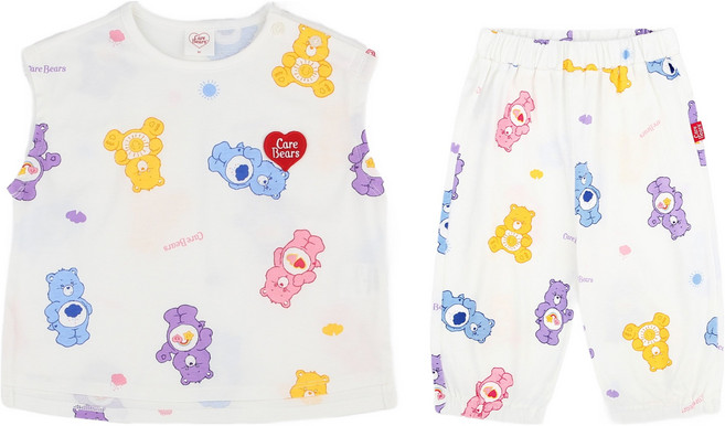 Care Bears 兒童透氣彩色泡泡上衣 + 七分束口褲套裝