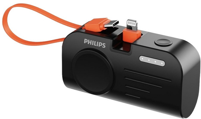 PHILIPS 飛利浦 手錶磁吸 + 多合一行動電源 Lightning, DLP2552VB, 黑色