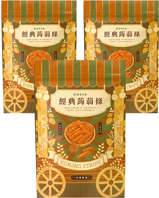 Green Market 菓青市集 香蒜蒟蒻條, 200g, 3包