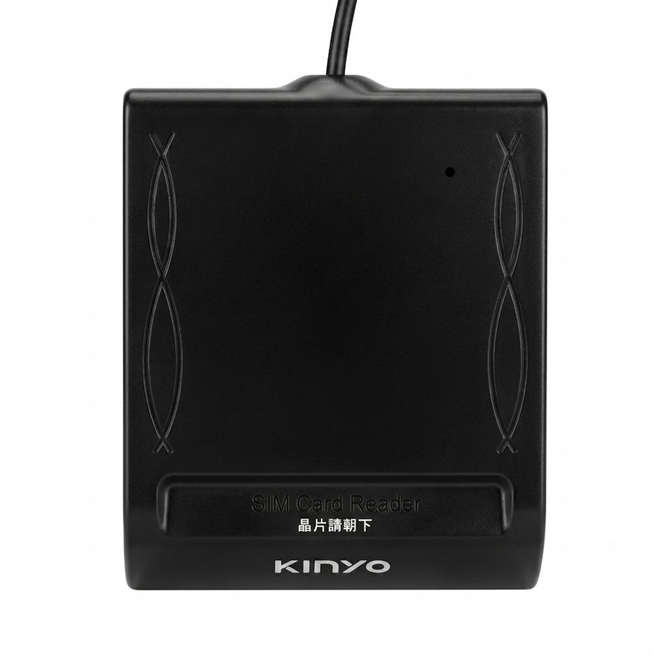 Kinyo 晶片讀卡機 65 x 16 x 84mm 線長1.2m, KCR-6152, 黑色, 1個