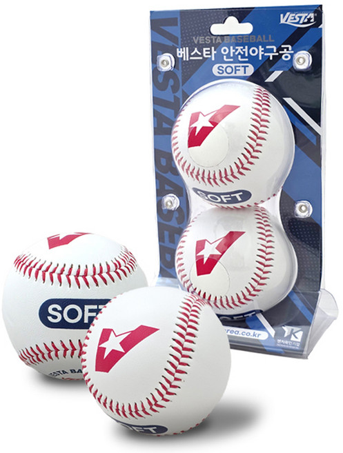 베스타 소프트 안전야구공, 2개, 화이트
