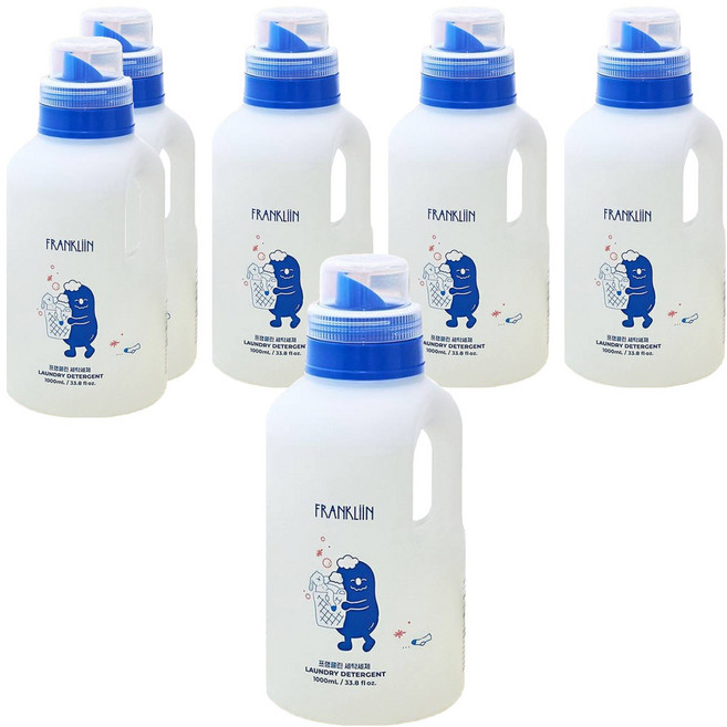 FRANKLIIN 세탁세제 무향, 1L, 6개