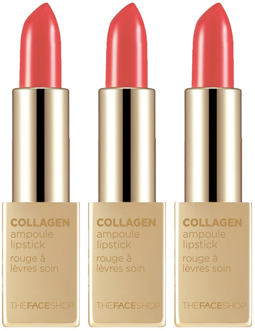 더페이스샵 콜라겐 앰플 립스틱, 3개, 03 핑크누보