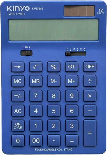 Kinyo 12位元計算機 KPE-683, 1個, 藍色