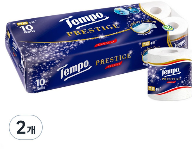 Tempo 得寶 Prestige 4層頂級衛生紙, 2個, 10捲, 17m