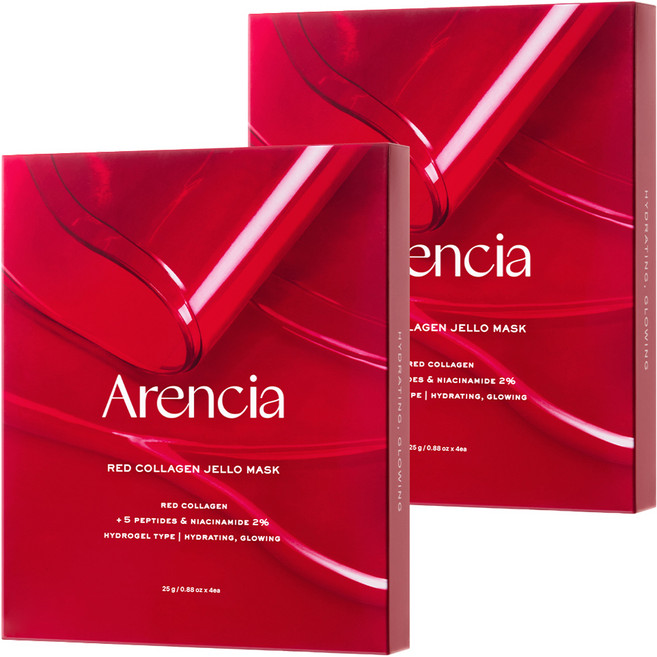 Arencia 紅色膠原蛋白凝膠面膜, 2個, 4入