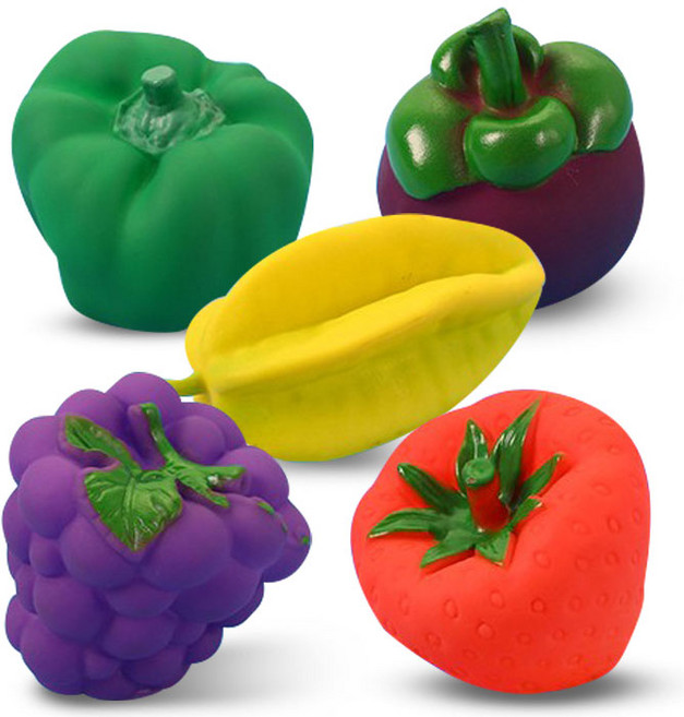 딩동펫 과일 친구들 라텍스 토이 5종 세트, 랜덤 발송, 1세트