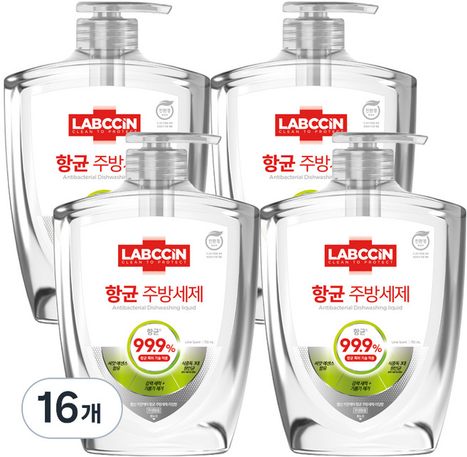 랩신 주방세제 라임향, 750ml, 16개